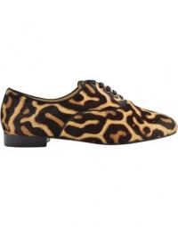 Ny Fred Leopard Pony Fur Flat Shoes