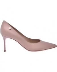 Nude leather court shoes