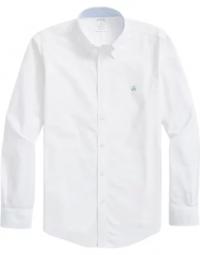 Milano Slim-Fit Non-Iron Sport Shirt, Oxford Stræk, knap-ned krave
