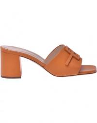 Orange nappa leather sandals