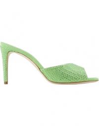 Holly Stiletto 85 Mules in Green Crystal/Suede