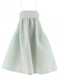 Lysegrøn polyester blanding lisbeth blusset kjole