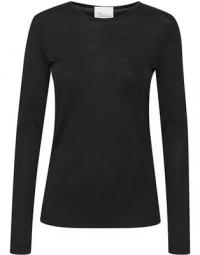 My Essential Wardrobe 10 The Oneck Long Sleeve Toppe &amp; T-Shirts 10704068 Black