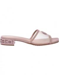 Nude nappa leather and mesh sandals