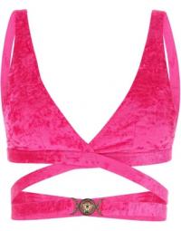 Fuchsia Stretch Velvet Bikini Top